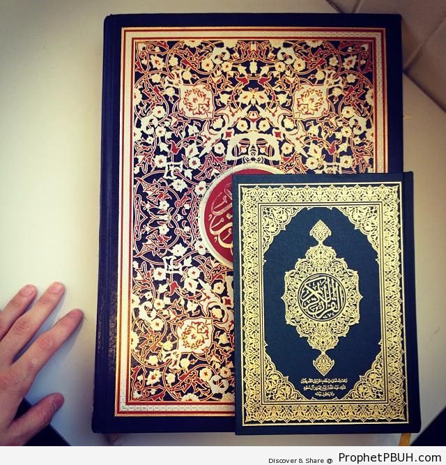 Two books of Quran with beautiful covers - Mushaf Photos (Books of Quran)