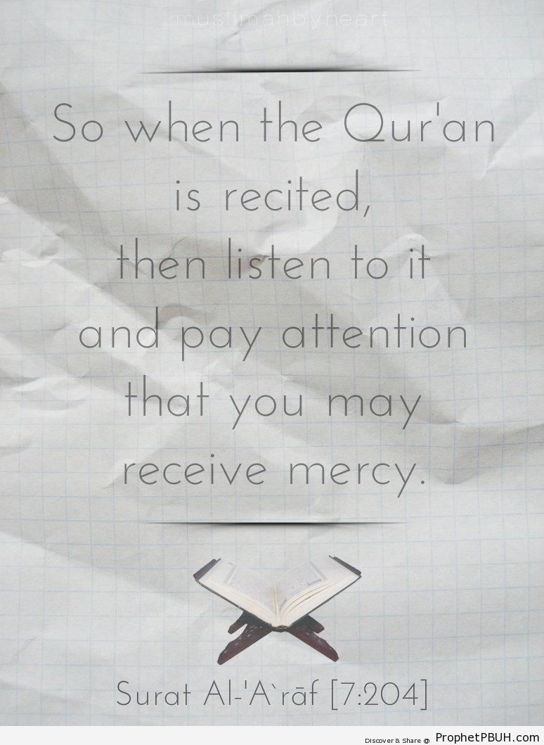When the Quran is recited - Islamic Quotes 