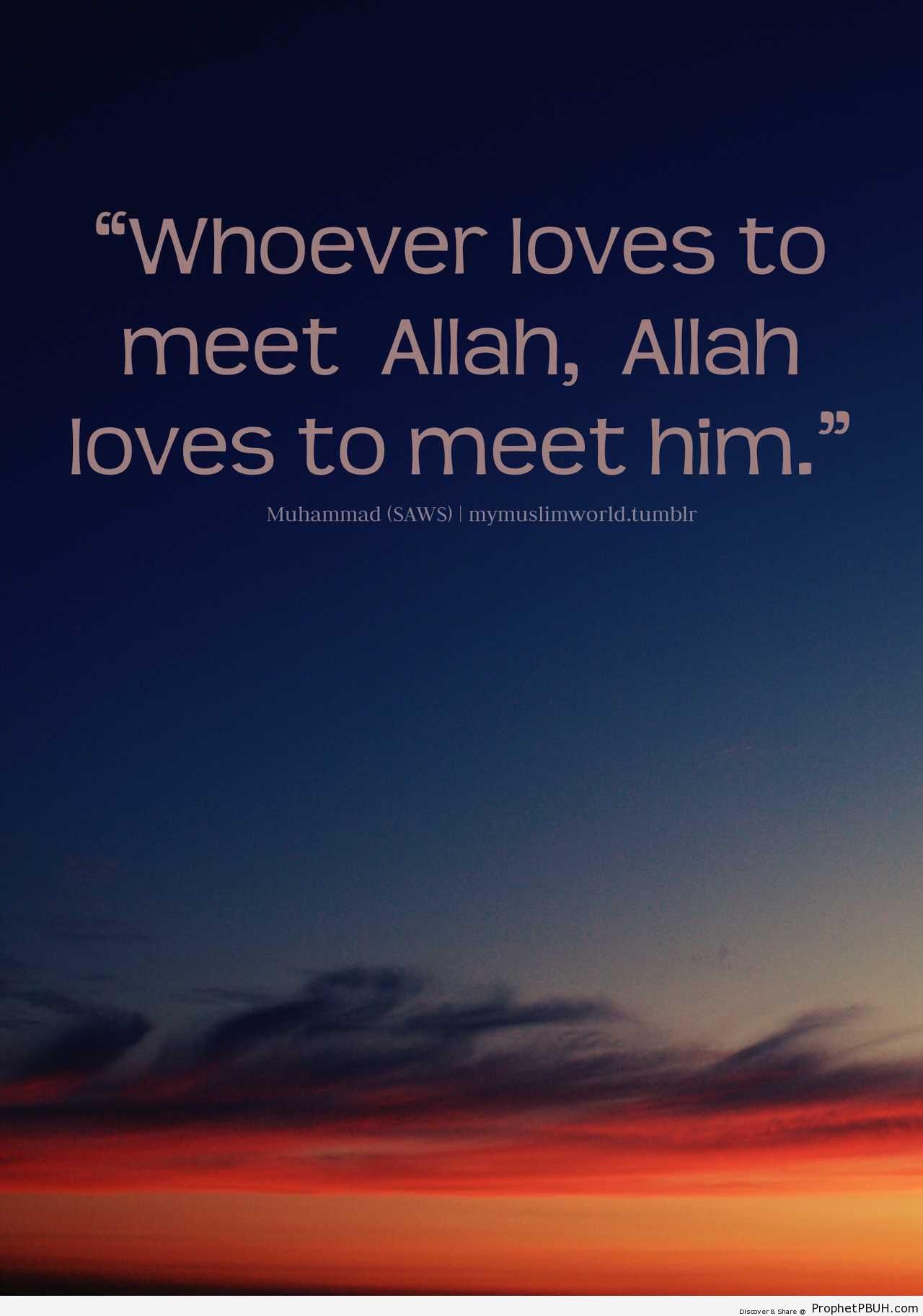 Whoever loves to meet Allah - Hadith -Picture