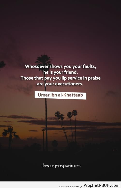 Whosoever shows you your faults - Islamic Quotes