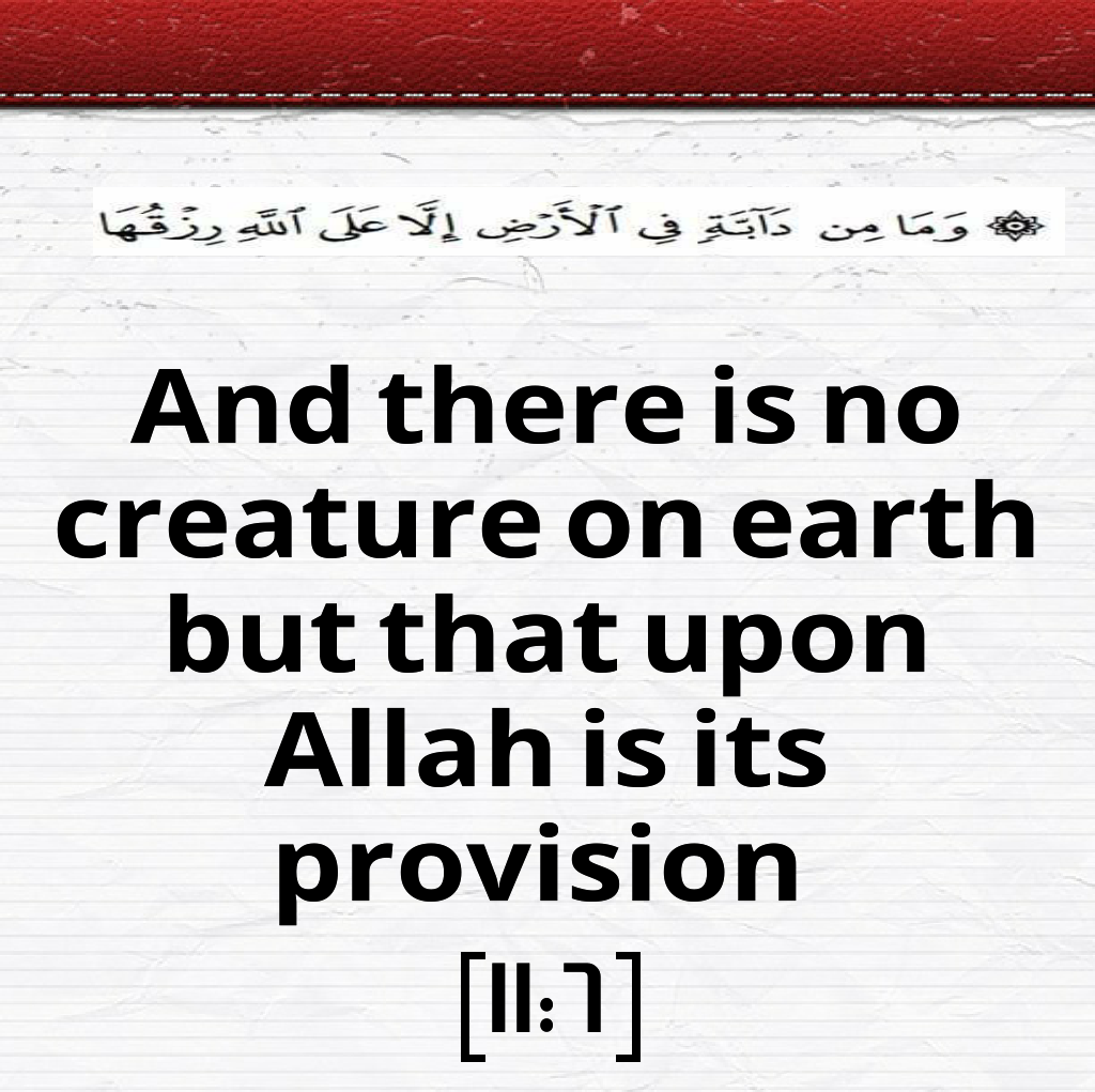 Allah is the provider of everything