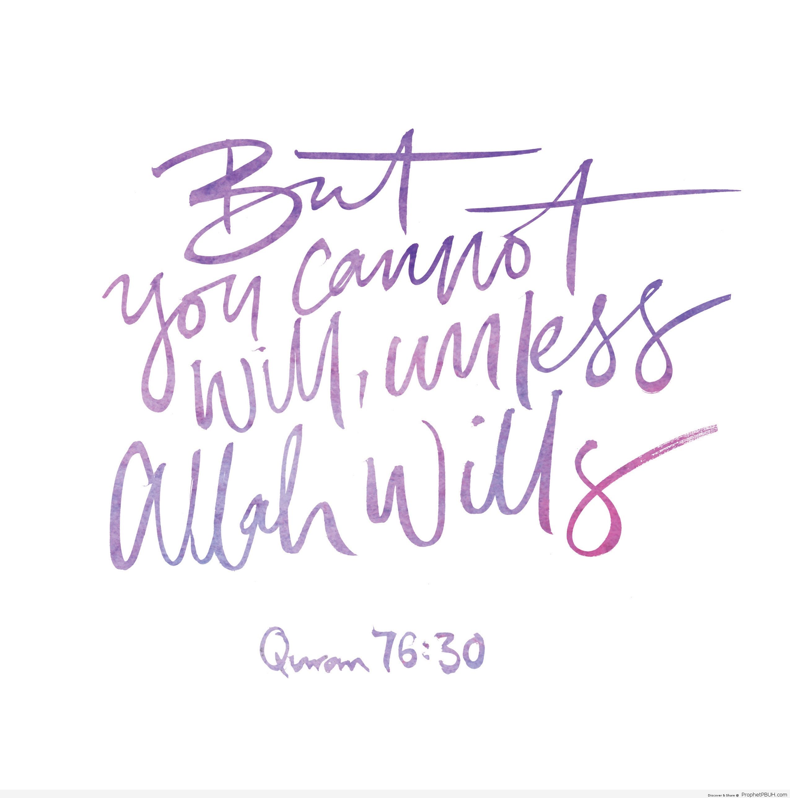 Unless Allah SWT wills