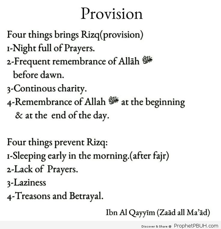 Ibn Al Qayyim on Rizq