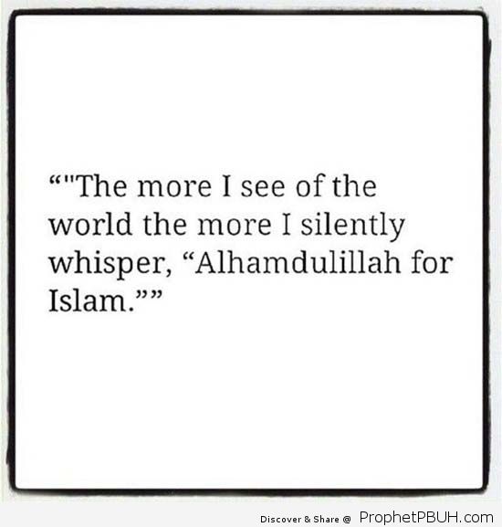 Alhumdullilah for Islam