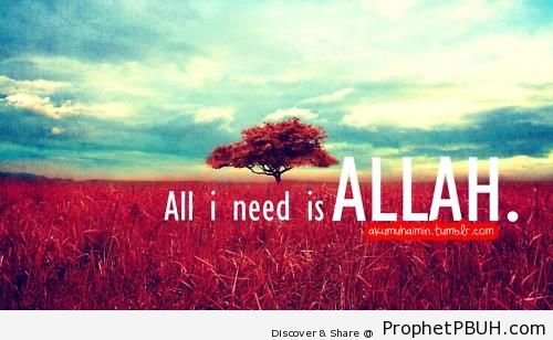 All I Need is Allah - Islamic Quotes About Allah
