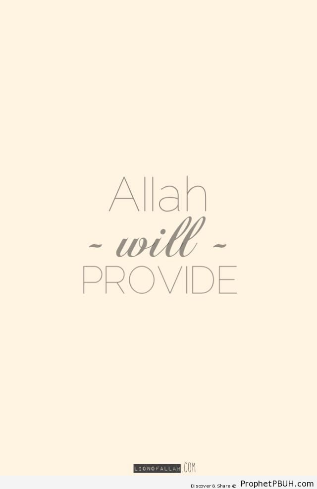 Allah Will Provide - Islamic Calligraphy and Typography