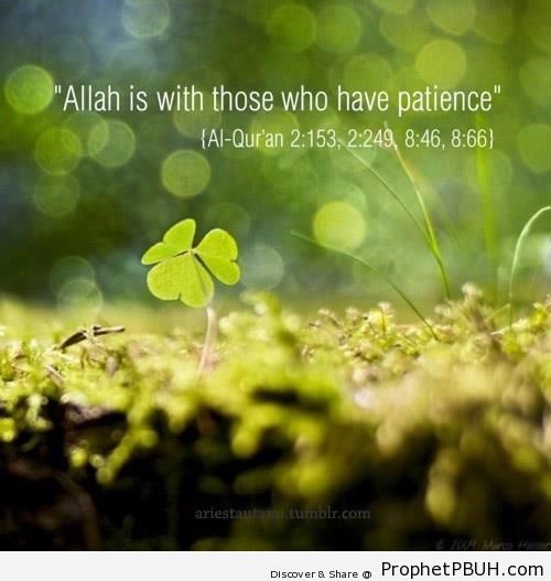 Allah is With Those Who Have Patience (Quran 2-153 et al.) - Islamic Quotes About Patience (Sabr)