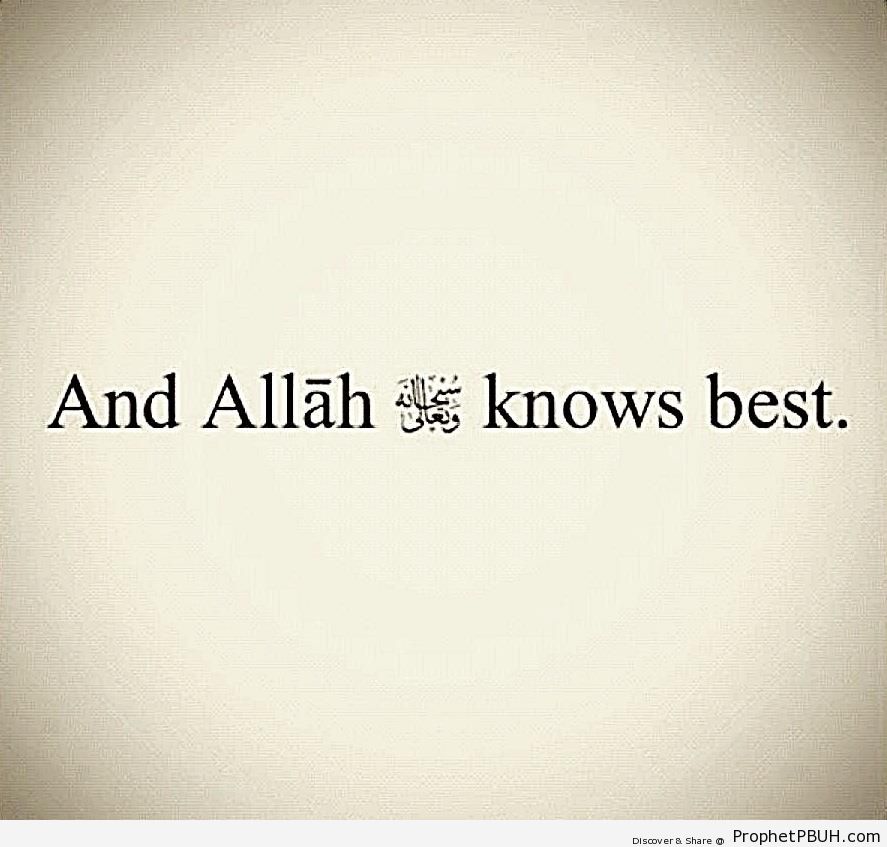 And Allah SWT Knows Best - Islamic Quotes 