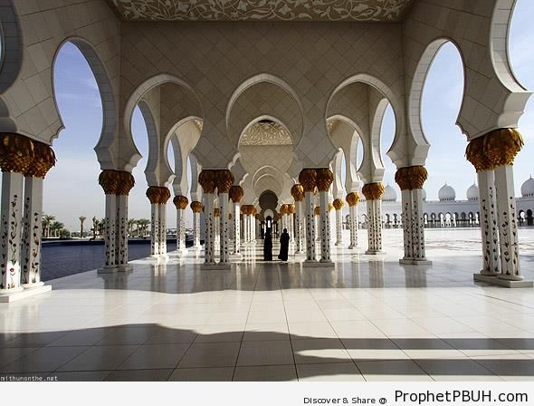Arcades at Sheikh Zayed Grand Mosque - Abu Dhabi, United Arab Emirates
