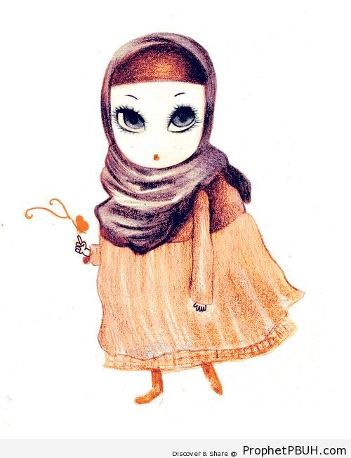 Chibi Lady in Hijab - Chibi Drawings (Cute Muslim Characters)