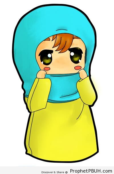 Chibi Muslim Girl in Hijab - Chibi Drawings (Cute Muslim Characters)