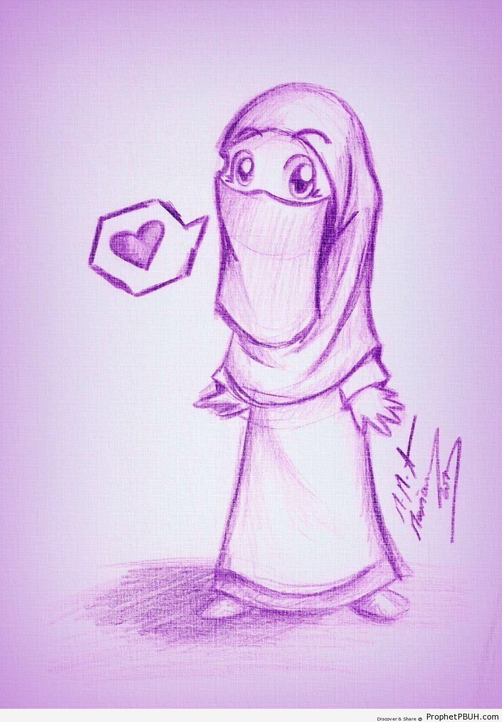 Chibi Niqabi Muslimah - Chibi Drawings (Cute Muslim Characters) 