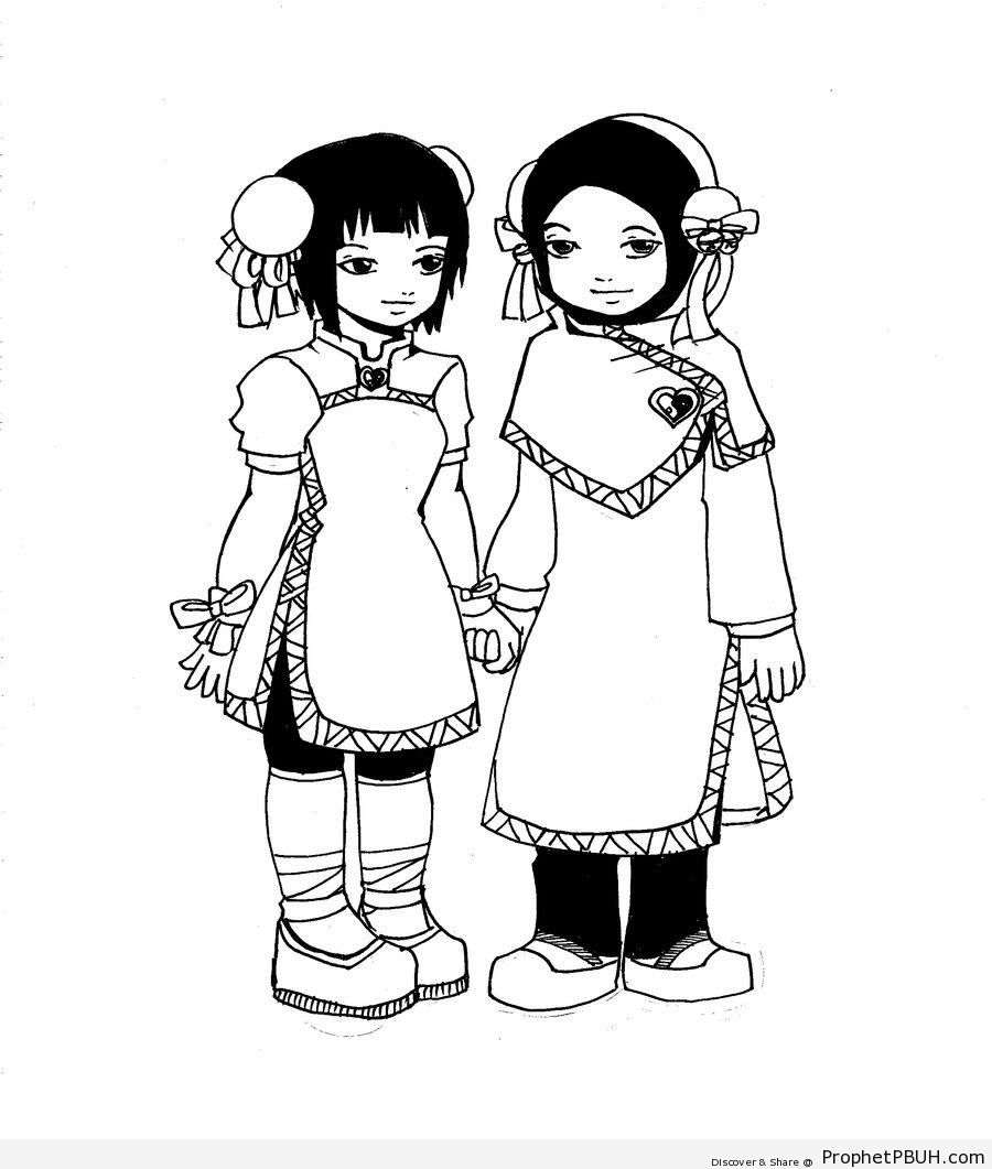 Chinese Sisters - Drawings 