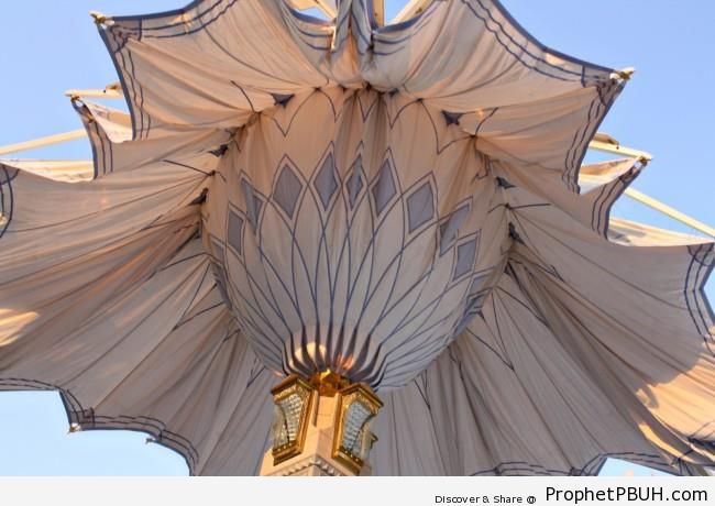 Close Up of a Shade Umbrella at the Prophet-s Mosque ï·º (Madinah, Saudi Arabia) - Al-Masjid an-Nabawi (The Prophets Mosque) in Madinah, Saudi Arabia