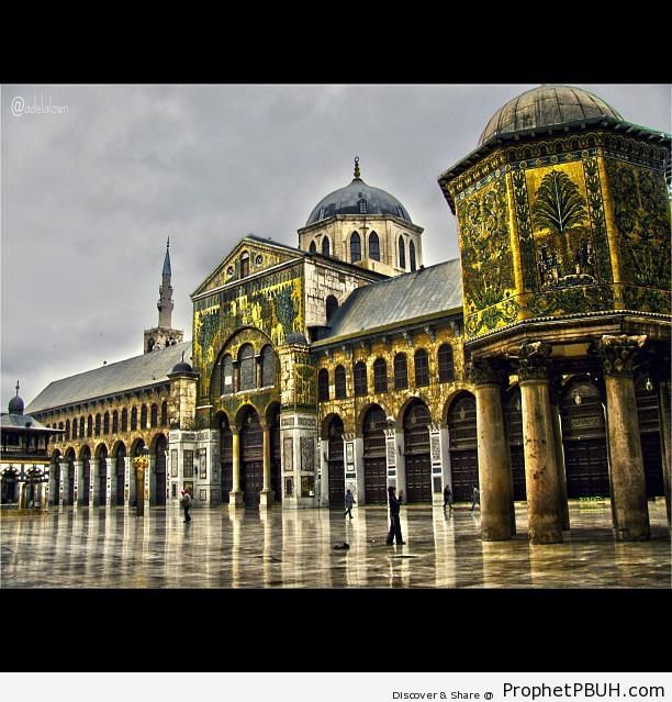 Courtyard View of the Omayyad Mosque in Damascus, Syria - Damascus, Syria