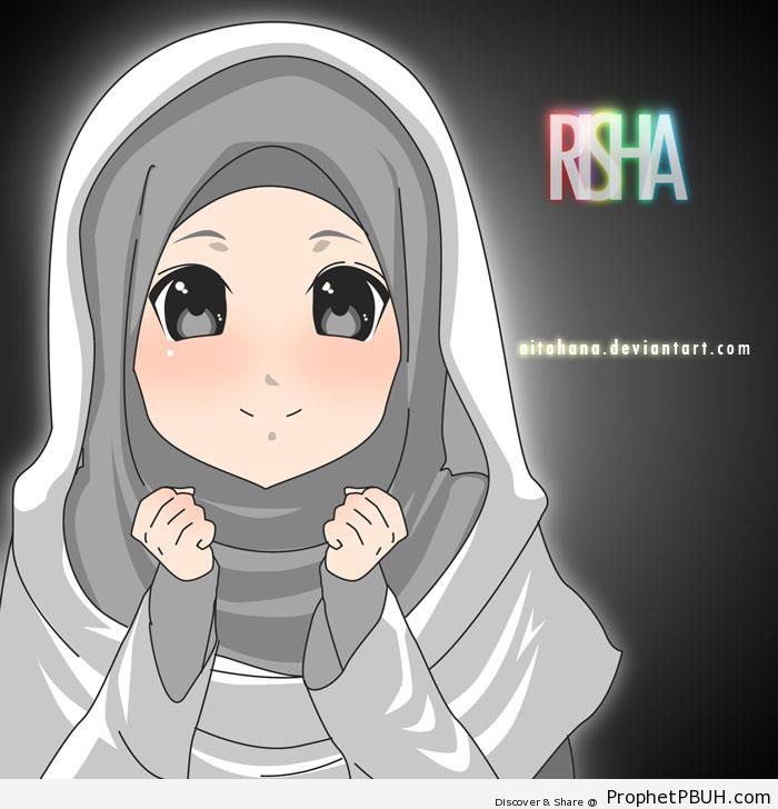 Cute Muslim Child - Drawings 