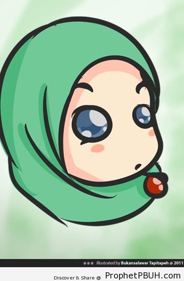 Cute Muslim Little Girl in Hijab - Chibi Drawings (Cute Muslim Characters)