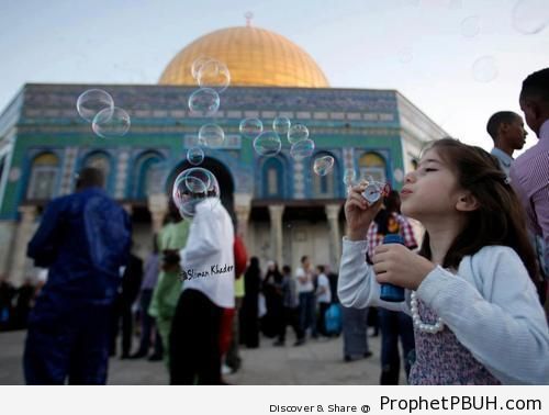 Eid Celebrations at the Dome of the Rock Mosque (August 19, 2012) - Al-Quds (Jerusalem), Palestine