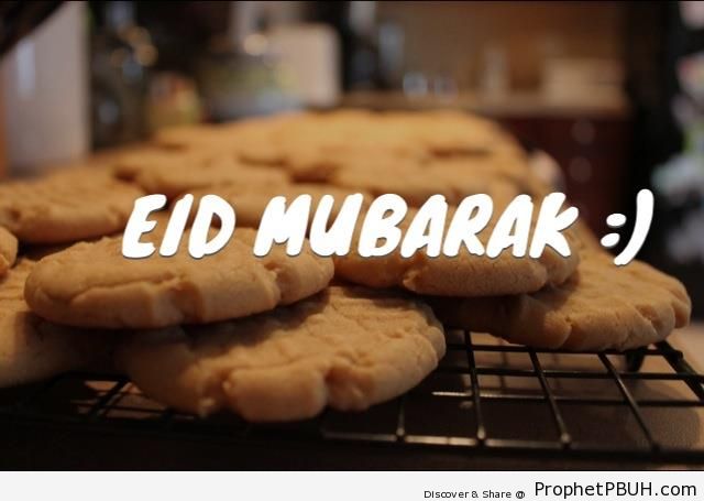 Eid Mubarak on Cookies - Eid Mubarak Greeting Cards, Graphics, and Wallpapers
