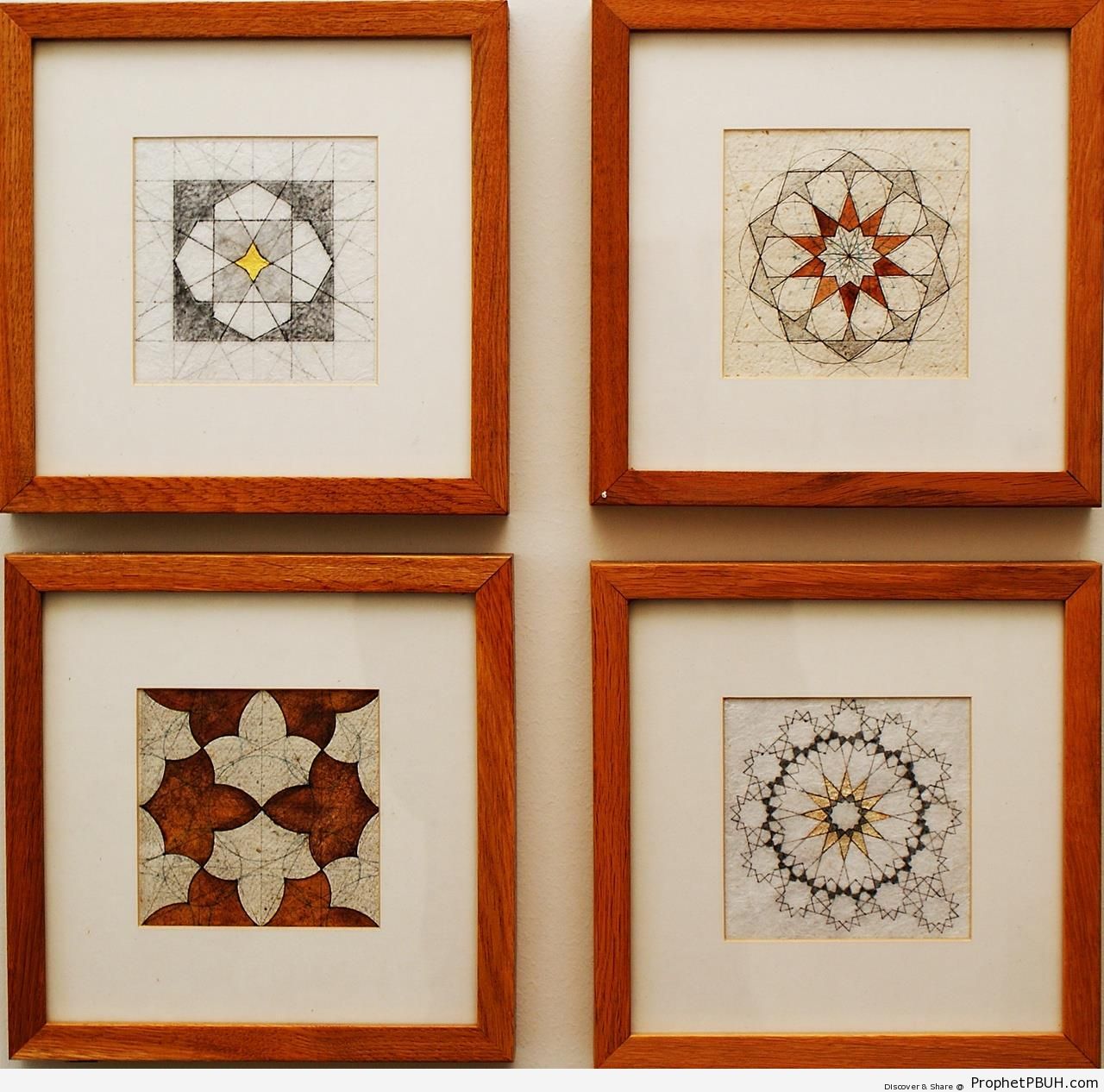 Four Islamic Geometric Designs - Islamic Geometric Designs -
