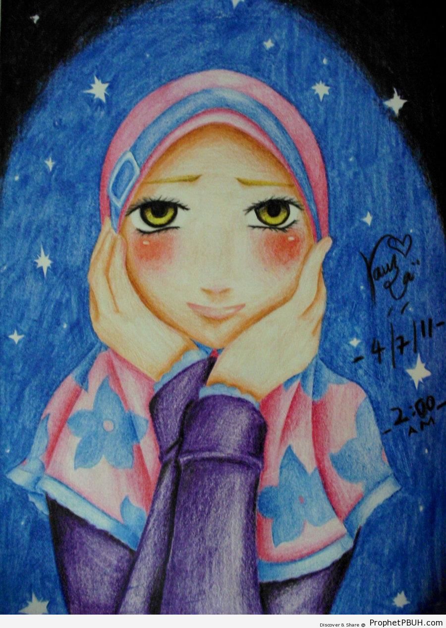 Girl Under the Stars - Drawings 
