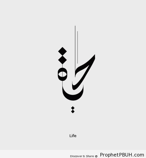 Hayat (Life) Calligraphy in Arabic - Islamic Calligraphy and Typography