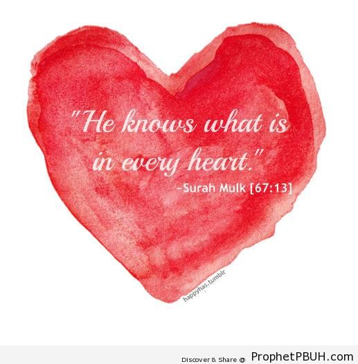 He Knows (Quran 67-13) - Islamic Quotes