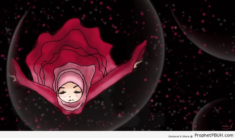 Hijabi Falling in Dreams - Drawings 