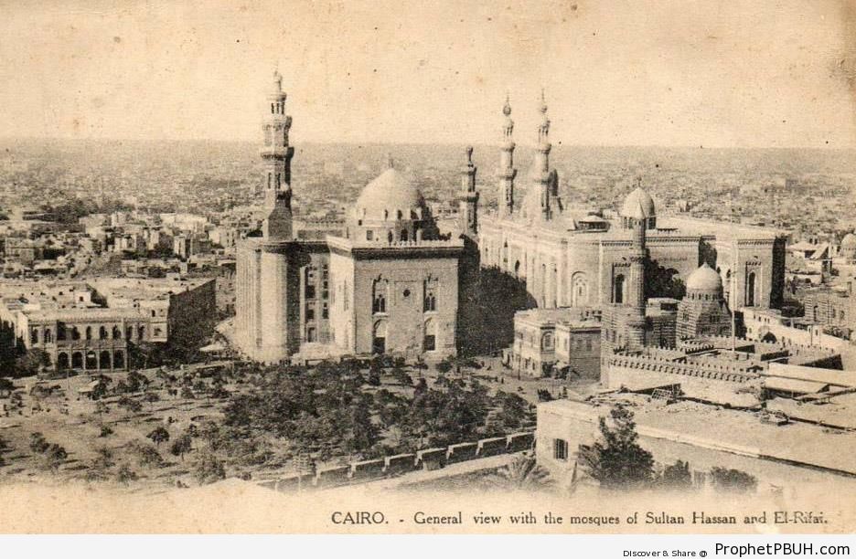 Historic Cairo Photo Showing Sultan Hassan and ar-Rifai Mosques - Cairo, Egypt -Picture