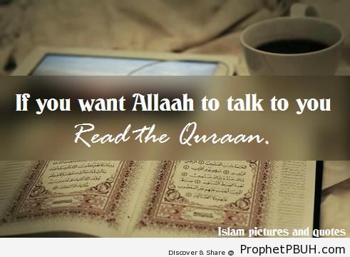 If you want Allah to talk to you - -Read Quran- Posters