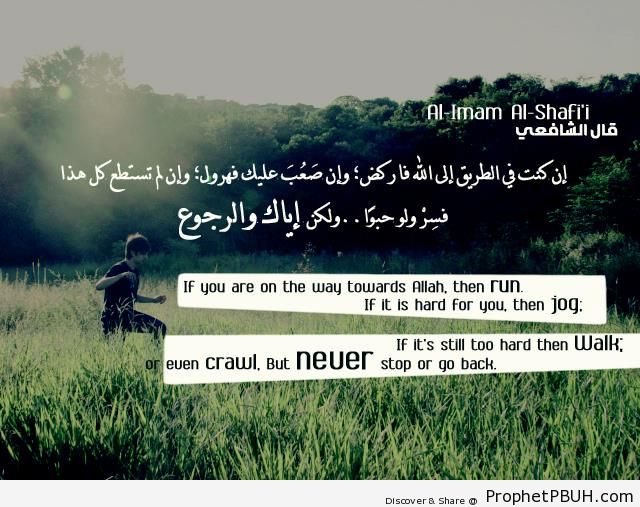 Imam Ash-Shafi`i Quote- If you are on the way towards Allah - Imam ash-Shafi`i Quotes