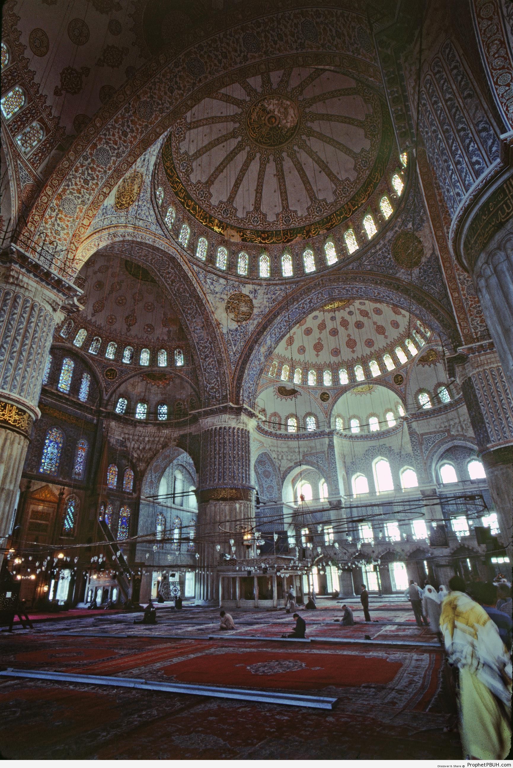 Interior of Sultan Ahmed Mosque (Blue Mosque) in Istanbul, Turkey - Islamic Architecture -Picture