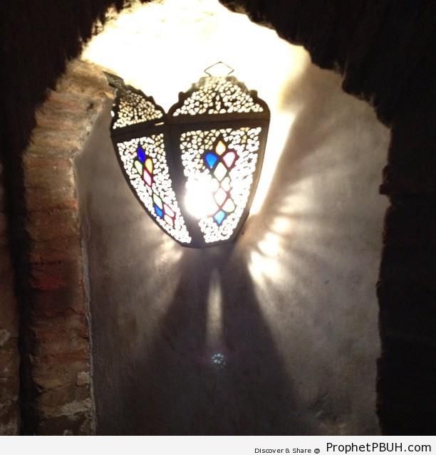 Islamic Lantern Cover on Lightbulb - Islamic Lanterns