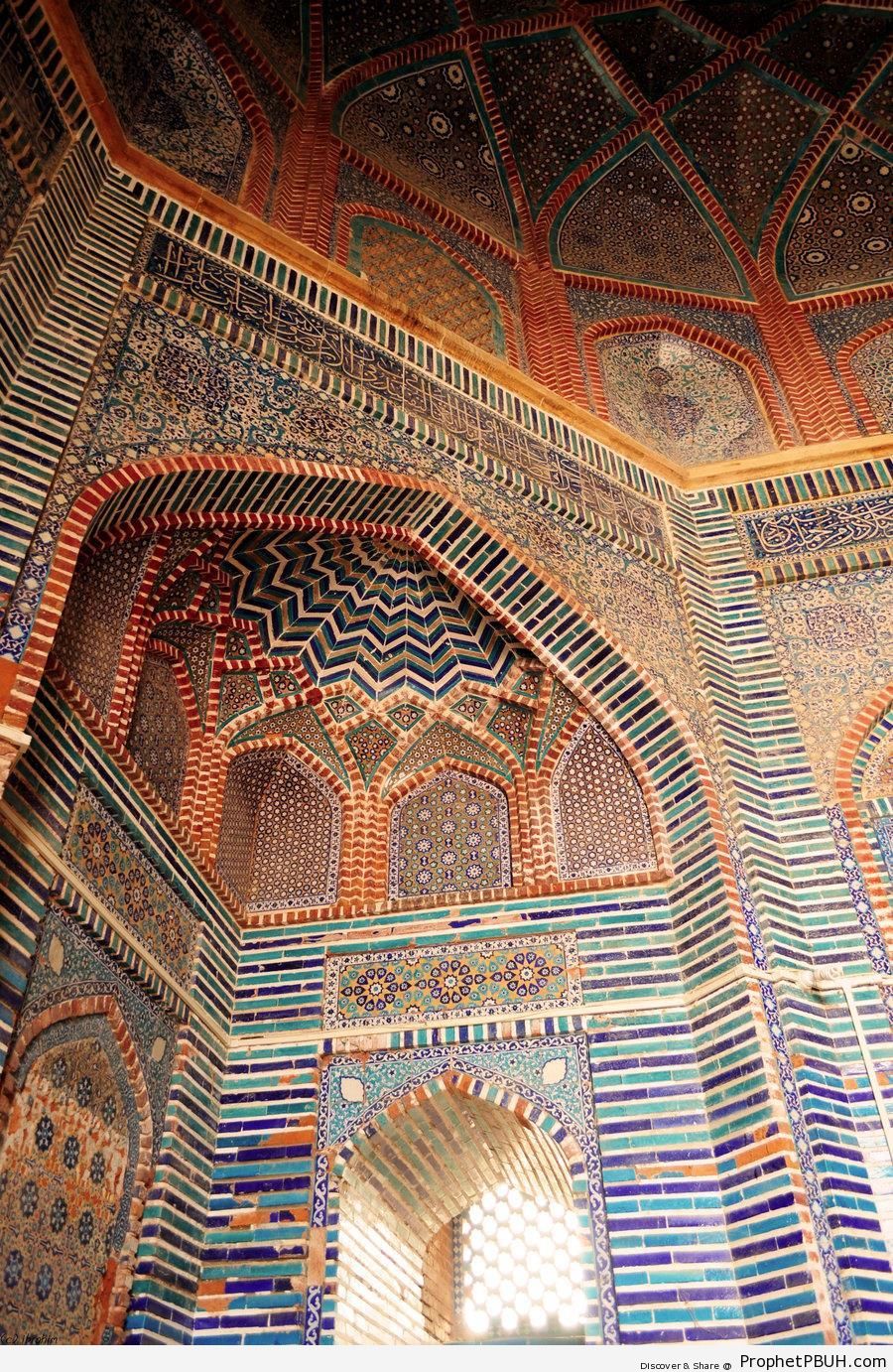 Islamic Tiles at Shah Jahan Mosque in Thatta, Pakistan - Islamic Architecture -Picture