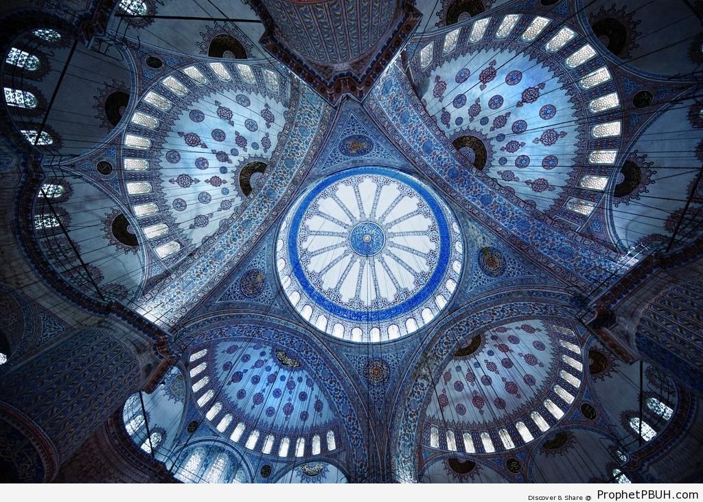Islamic Tiles at the Ottoman Blue Mosque in Istanbul, Turkey - Islamic Architecture -Picture