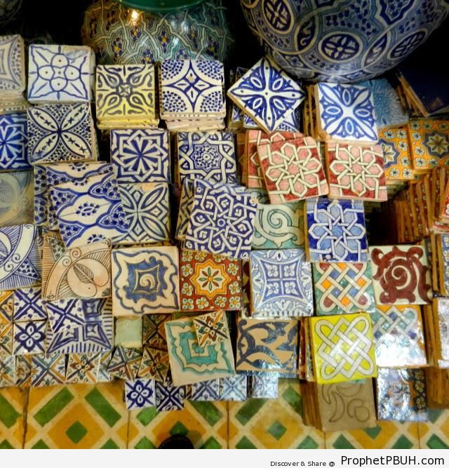 Islamic Tiles for Sale at Moroccan Souq - Islamic Architecture