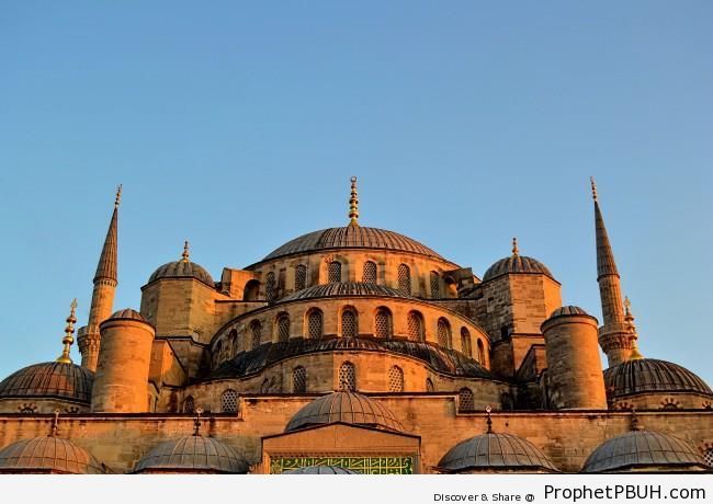 Istanbul Late Afternoon Sunlight on Sultan Ahmed Mosque - Islamic Architecture