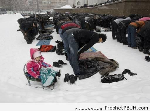 Kazakhstan Jum-a (Friday) Prayer in the Snow - Kazakhstan 