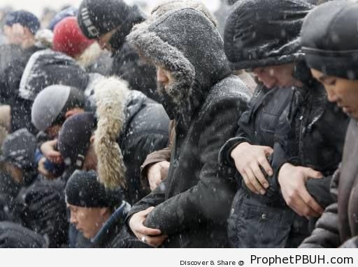 Kazakhstan Jumâ€™a (Friday) Prayer in the Snow - Kazakhstan