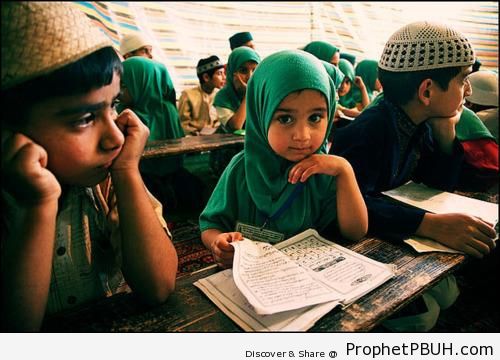 Little Girl Studying the Quran - Muslimah Photos (Girls and Women & Hijab Photos)