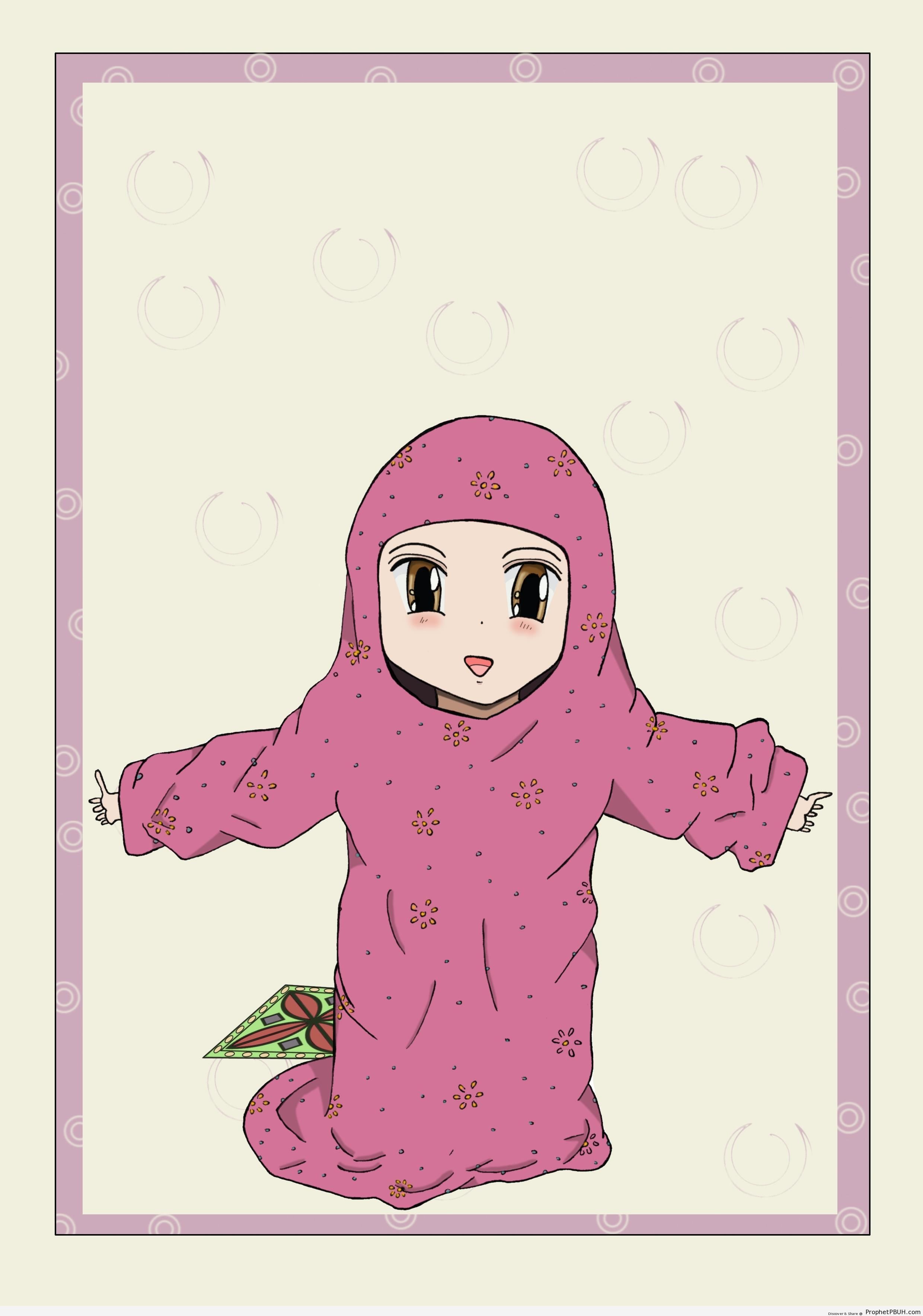 Little Girl in Too Large Hijab - Drawings 