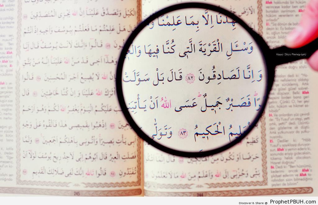 Magnifier on Surat Yusuf (Chapter 12 of the Quran) - Mushaf Photos (Books of Quran) 