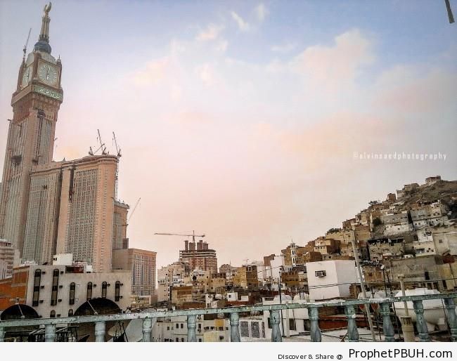 Makkah Clock Tower From the City - Artist- Alvin A. Saed