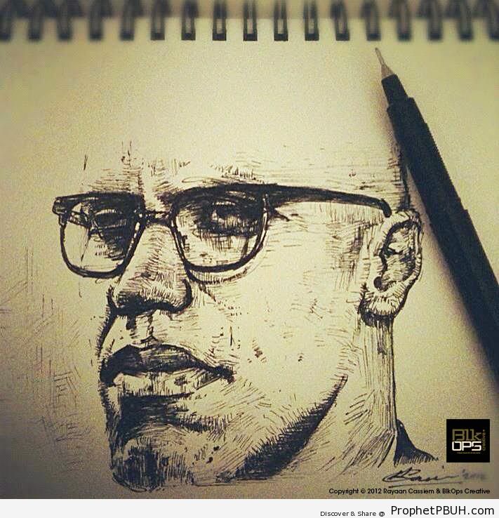 Malcolm X Sketch - Drawings 
