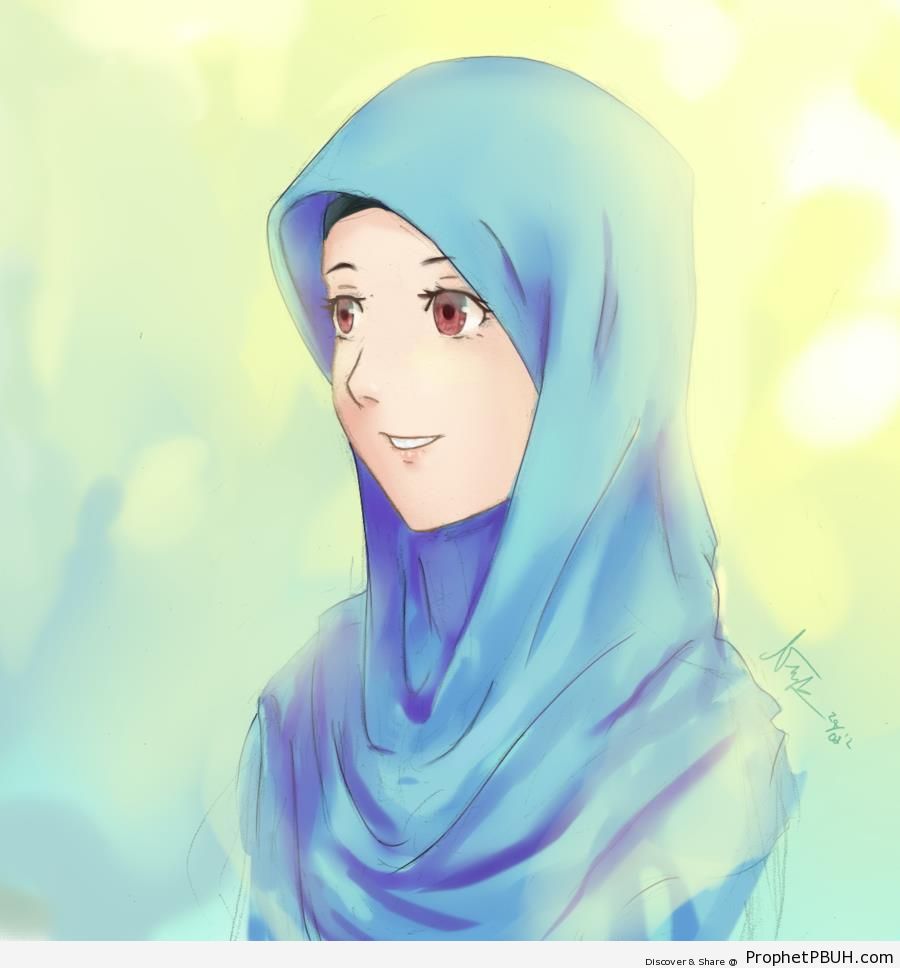  Manga Muslim  Woman Portrait Drawings Prophet PBUH 