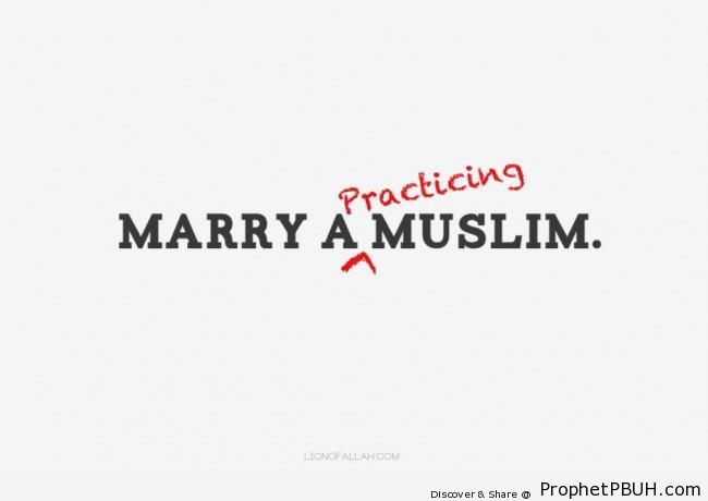Marry a practicing Muslim - Islamic Calligraphy and Typography