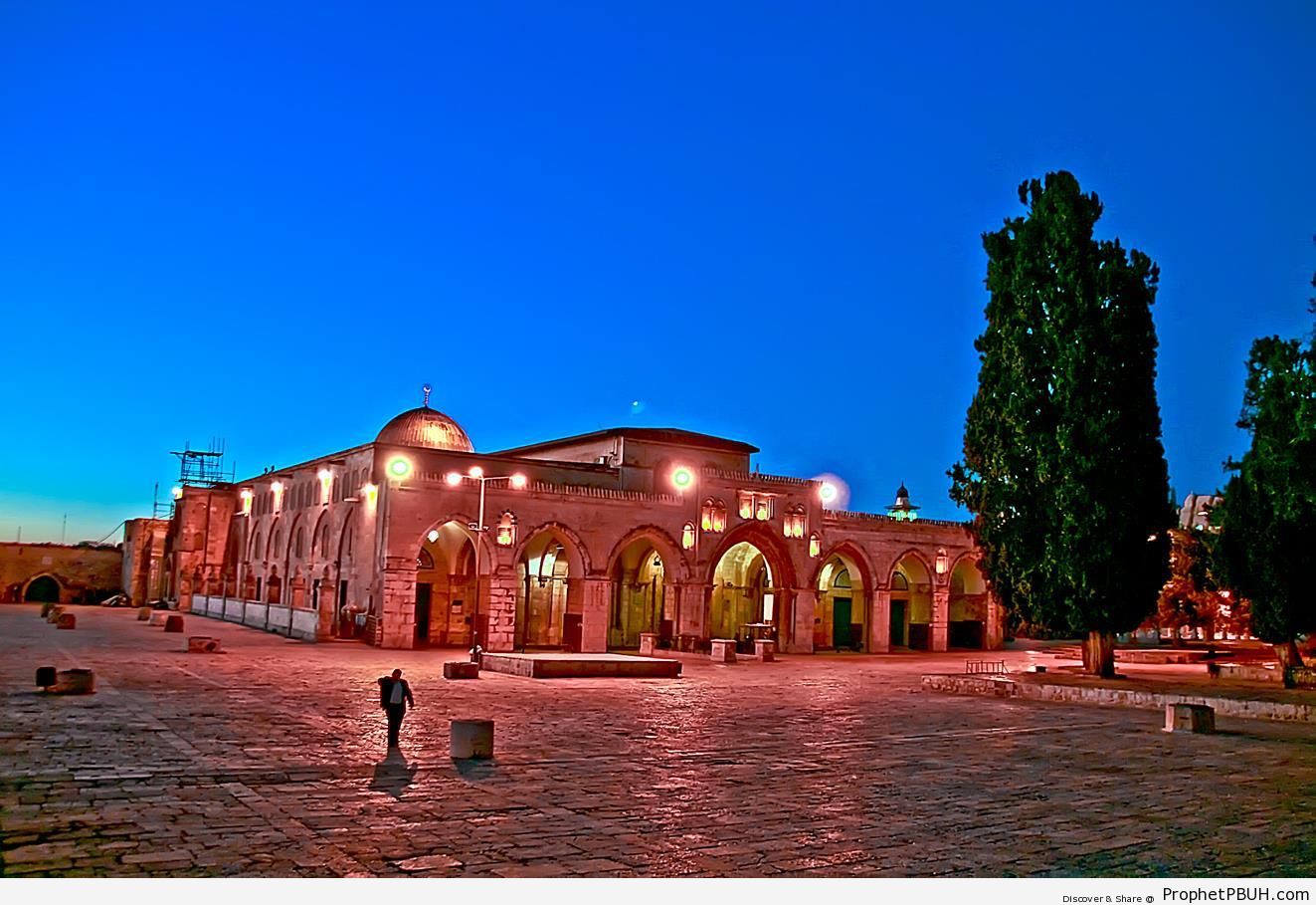 Masjid al-Aqsa at Dawn - Al-Aqsa Mosque (Bayt al-Muqaddas) in Jerusalem, Palestine -Picture