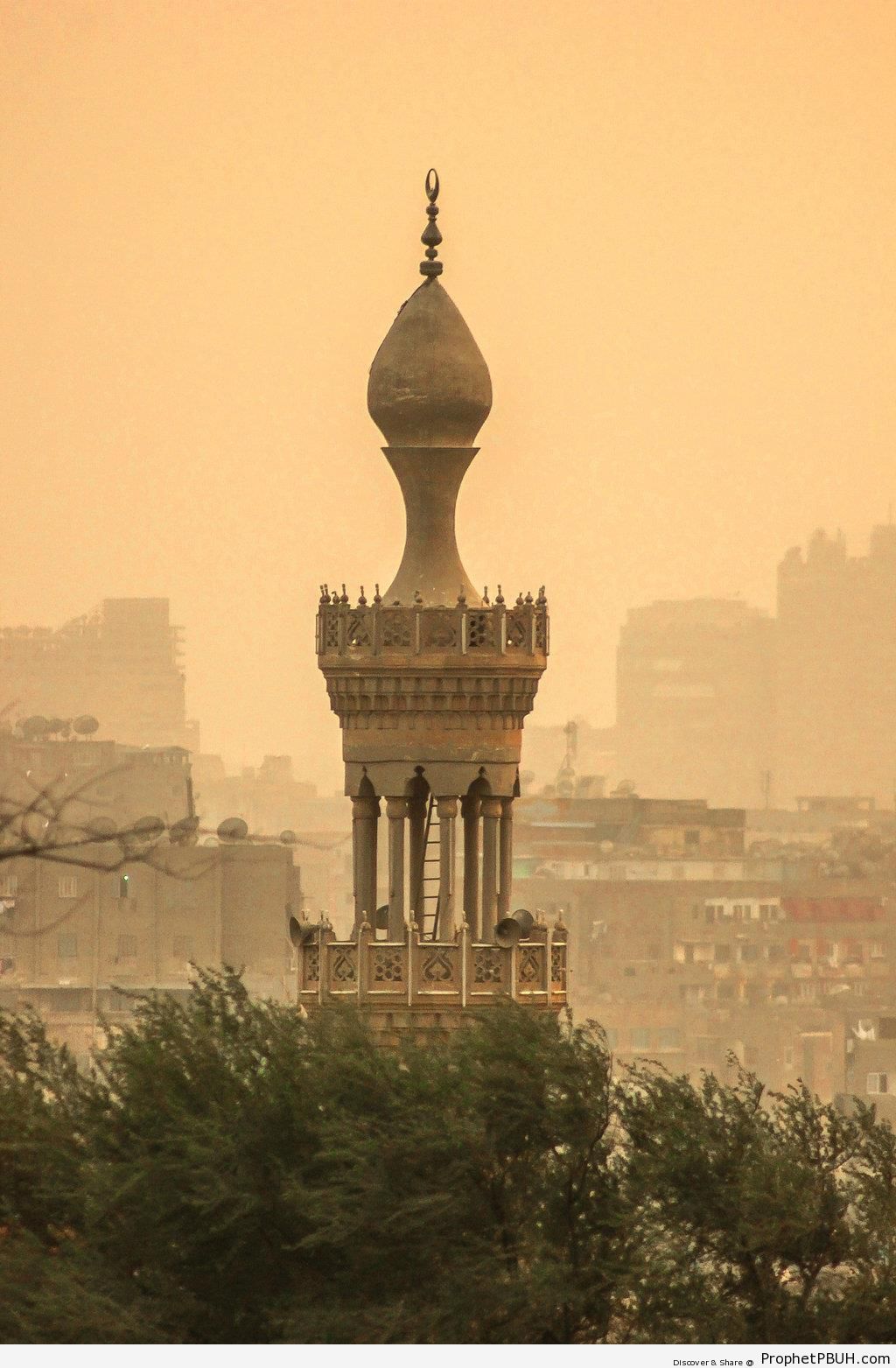 Minaret in Old Cairo (Shot from Al-Azhar Park) - Cairo, Egypt 