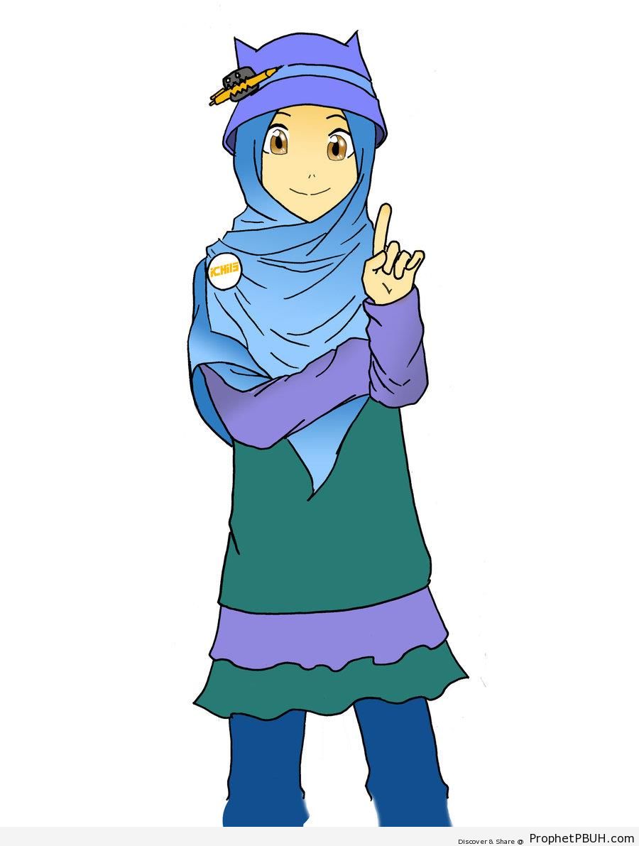 Modern Anime Muslim Girl - Drawings 