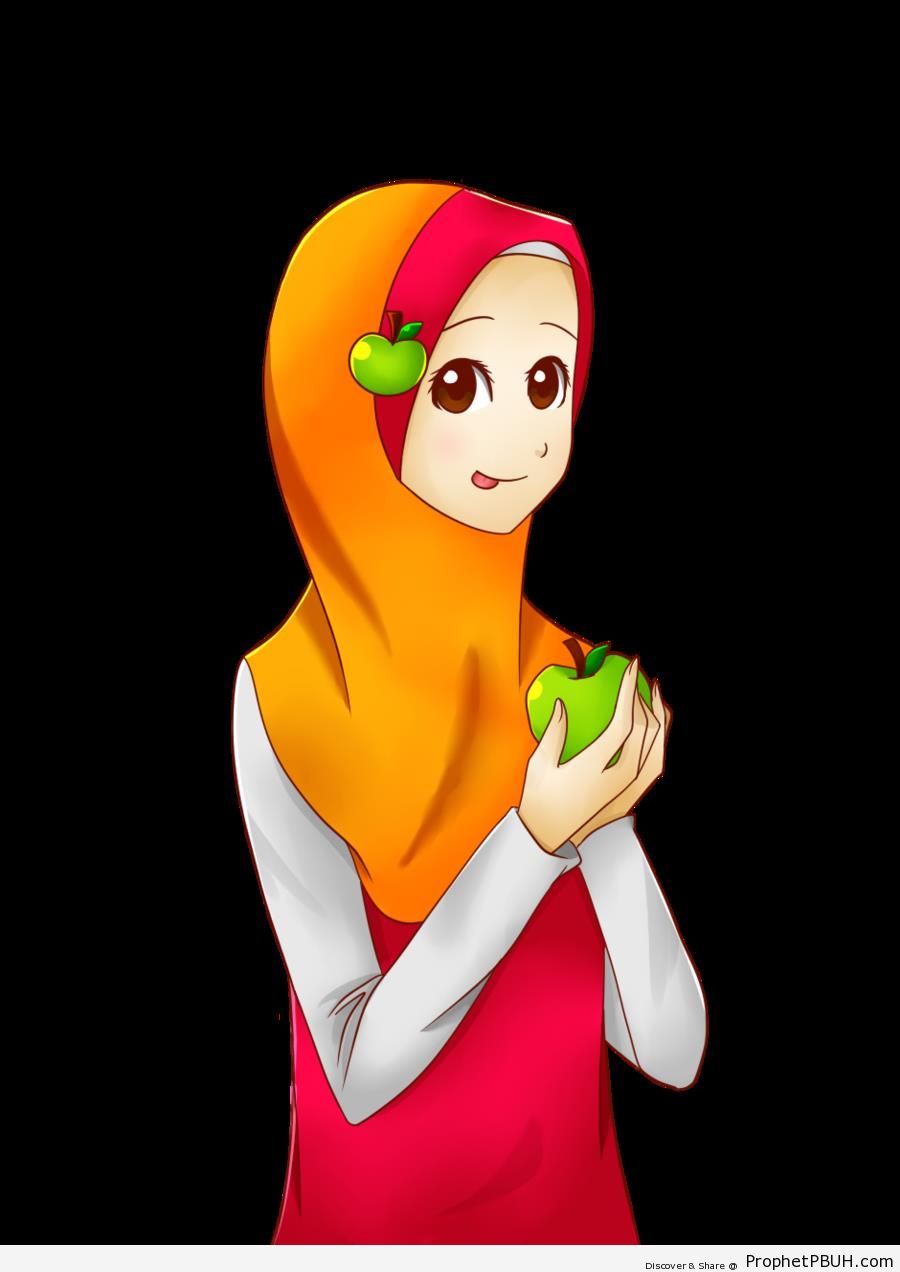 Muslim Girl (Manga & Anime Style Drawing)` - Drawings of Female Muslims (Muslimahs & Hijab Drawings) 